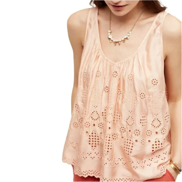 VANESSA VIRGINIA (Anthropologie) Boho Eyelet Top - Picture 8 of 9